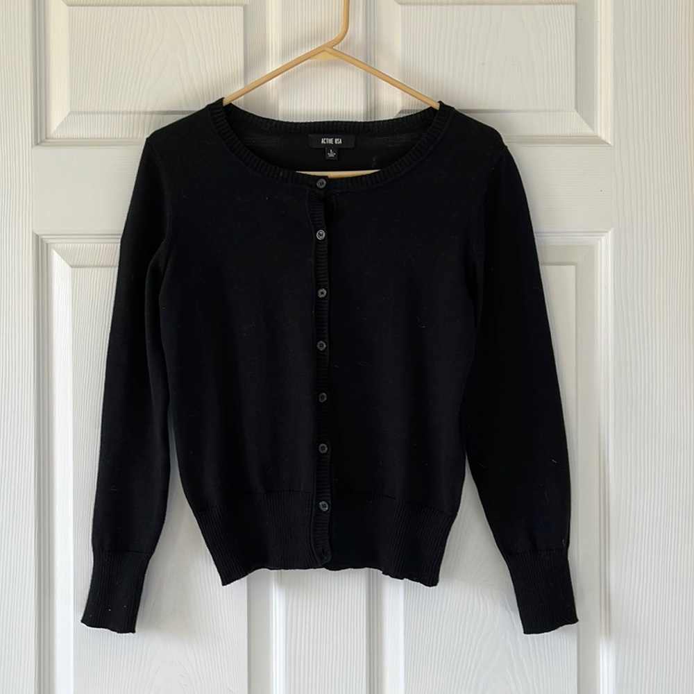 Cardigan, black button up